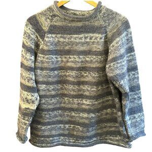 American South Side Women's Fair Isle Alpaca Wool Blend Crew Neck Sweater